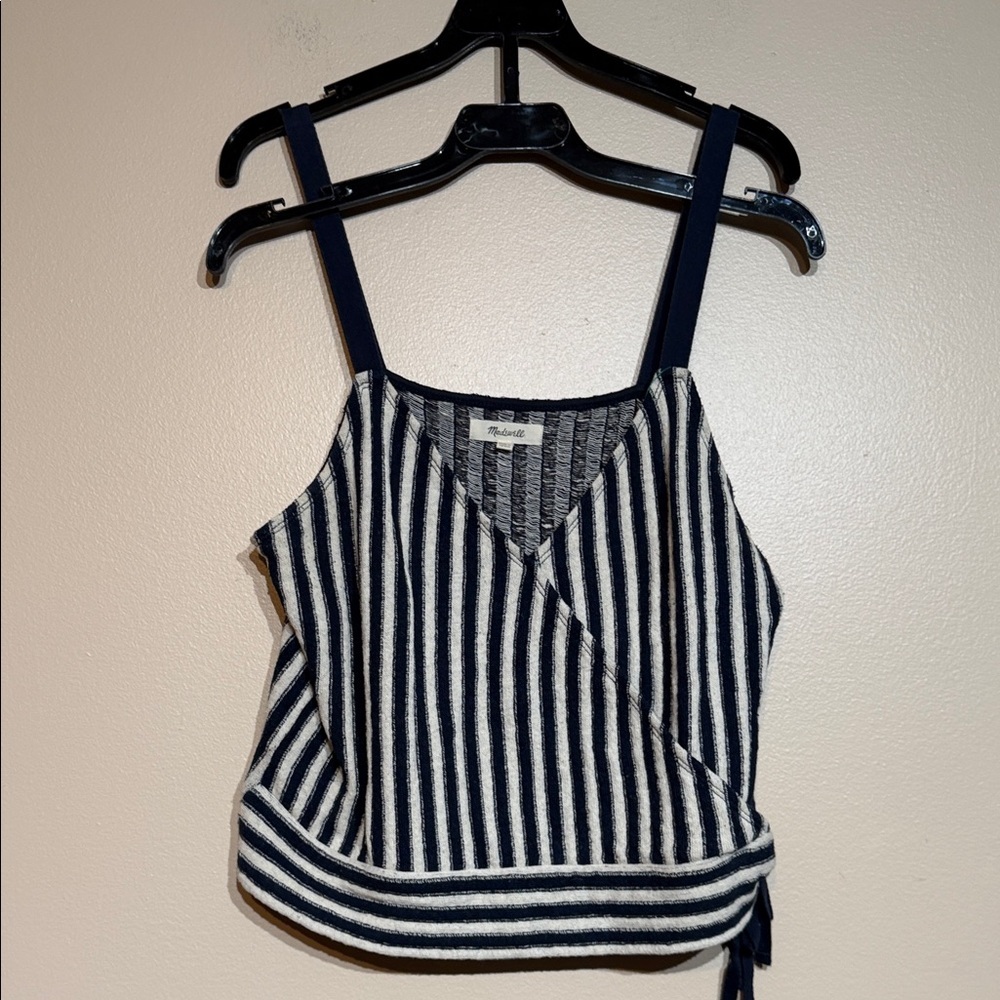 Madewell Navy and White Striped Camisole